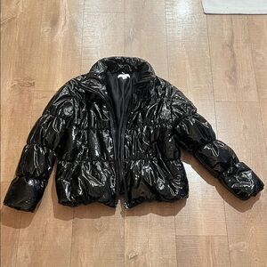 Black Puffer Jacket scripted size medium